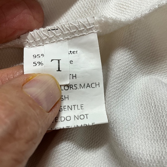 UNBRANDED French Terry Ivory Hoodie Drawstring Hood Split V Neck US Sz L - Picture 8 of 10